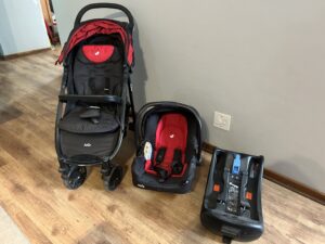 Joie LiteTrax 4 pram, Gemm carseat and Isofix base