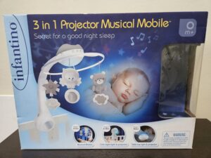 Mobile with music and light projector